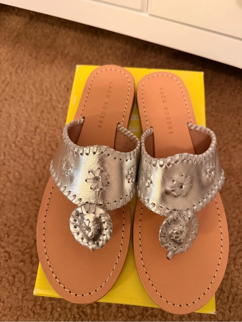 NIB Jack Rogers Silver Sandals - girls size 5